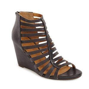 Coclico, Joni Strappy Leather Wedge - Black